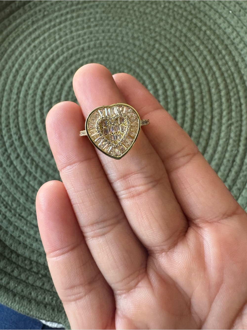 Gorgeous Heart Shape Gold Filled with Cubic Zirconicas Size 8